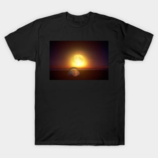 Amazing bright moon over the sea T-Shirt